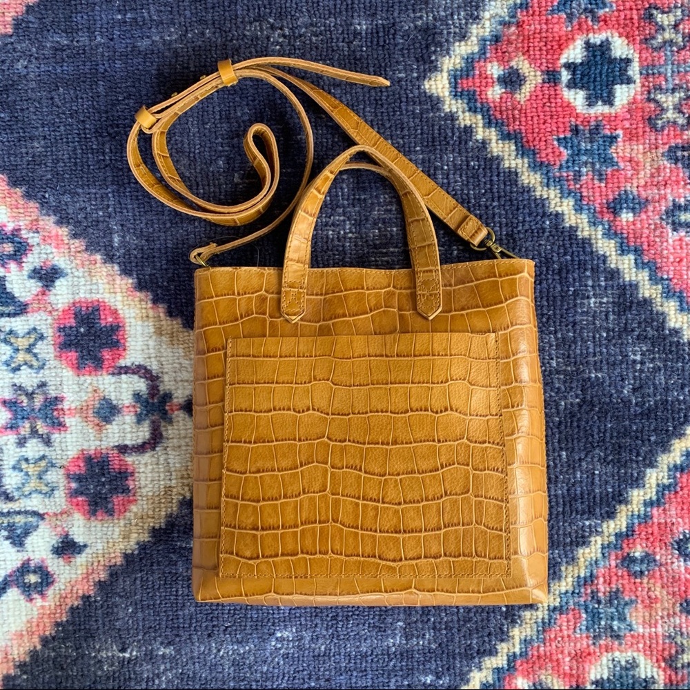 MADEWELL small inset zip crossbody in Croc